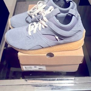 Clarks Breacon Blue Grey Suede Sneakers